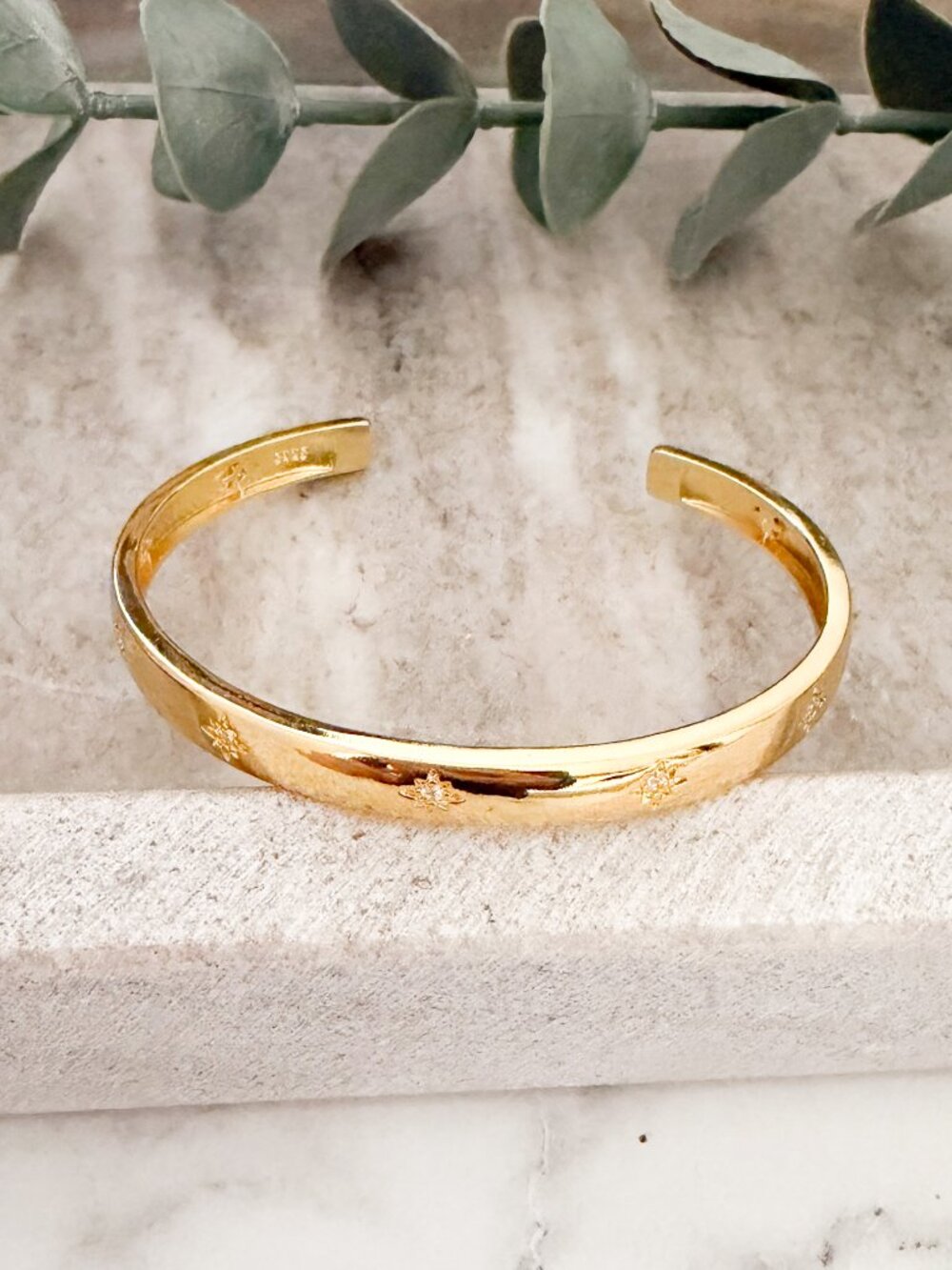 925 Sterling Silver Cuff Bracelet Star Bracelet Celestial Bangle Bracelet - Picture 5 of 14